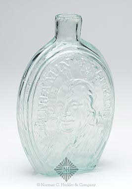 "Benjamin Franklin" And Bust - "T.W. Dyott, M.D." And Bust Portrait Flask, GI-95