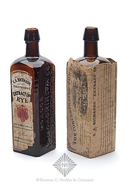 Two "C.A. Richards & Co / 99 Washington St / Boston" Rye Bottles, Form similar to L/P plate 11, row 3, #7