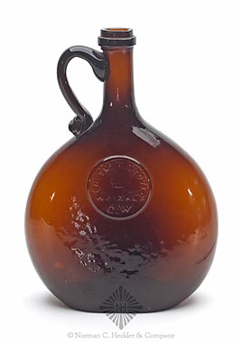 "Chesnut Grove / Whiskey / C.W." Handled Whiskey Jug, H #2026