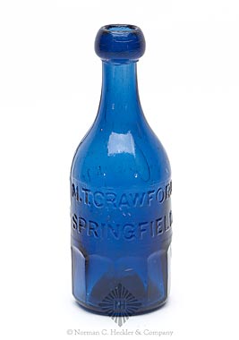 "M.T. Crawford / Springfield - Superior Mineral Water / Union Glass Works / Phil.a" Soda Water Bottle