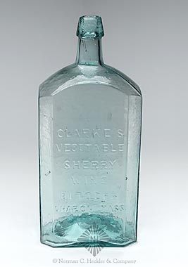 "Clarke's / Vegetable / Sherry / Wine / Bitters / Sharon Mass" Bitters Bottle, R/H #C-160