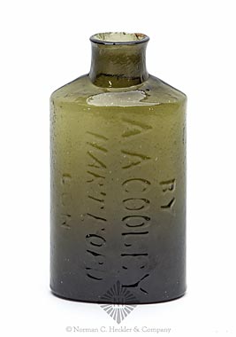 "By / A.A. Cooley / Hartford / Con" Blacking Bottle, MW plate 75, #2