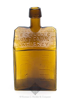 "E.G. Booz's / Old Cabin / Whiskey" Figural Bottle, GVII-2