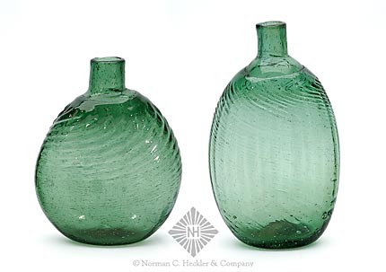 Two Pitkin Type Flasks, Similar in form and construction to McK plate 89, #8 and #12