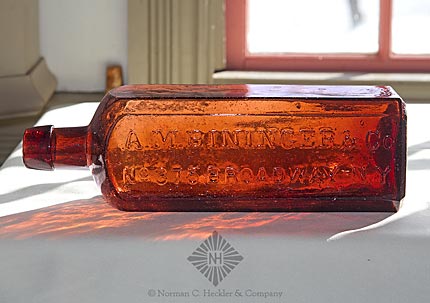 "A.M. Bininger & Co / No 375 Broadway N.Y." Whiskey Bottle, H #2622