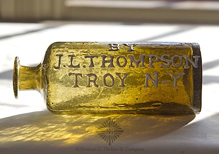 "Fine / Black Ink / Made & Sold" - "By / J.L. Thompson / Troy N-Y" Master Ink Bottle, Unlisted