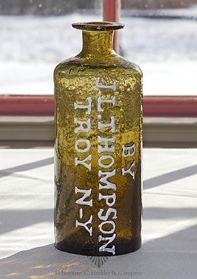 "Fine / Black Ink / Made & Sold" - "By / J.L. Thompson / Troy N-Y" Master Ink Bottle, Unlisted