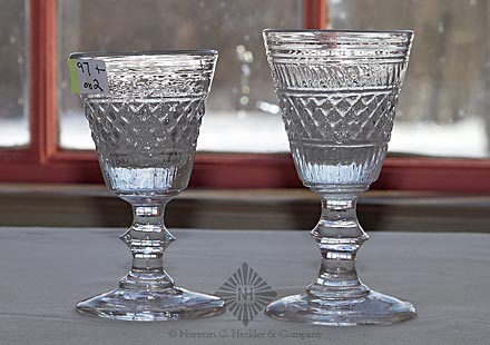 Pair Of Blown Three Mold Wine Glasses, GII-19, McK plate 106, #6