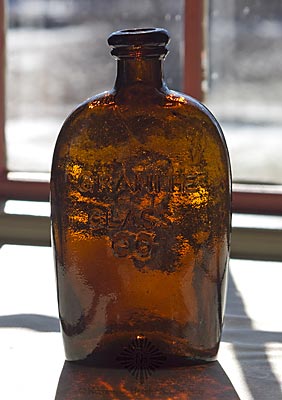 "Granite / Glass / Co" - "Stoddard / NH" Lettered Flask, GXV-7