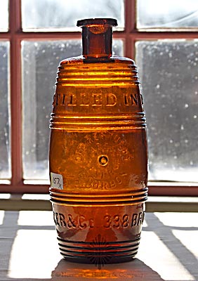 "Distilled In 1848. / Old Kentucky / Bourbon / 1849 / Reserve / A.M. Bininger & Co. 338 Broadway, N.Y." Figural Whiskey Bottle, H #439