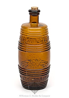 "Distilled In 1848 / Old Kentucky / 1849 / Reserve / Bourbon / A.M. Bininger & Co. 19 Broad St. N.Y." Figural Whiskey Bottle, H #11