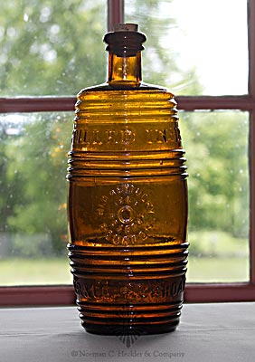 "Distilled In 1848 / Old Kentucky / 1849 / Reserve / Bourbon / A.M. Bininger & Co. 19 Broad St. N.Y." Figural Whiskey Bottle, H #11