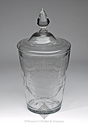 Large Freeblown Engraved Covered Drinking Vessel, Similar in form and construction to AP #42