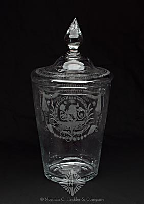 Large Freeblown Engraved Covered Drinking Vessel, Similar in form and construction to AP #42