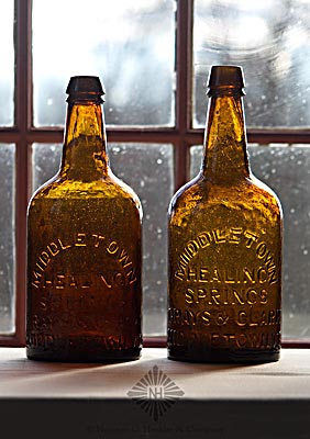 Two "Middletown / Healing / Springs / Grays & Clark / Middletown VT" Mineral Water Bottles, T #V-12