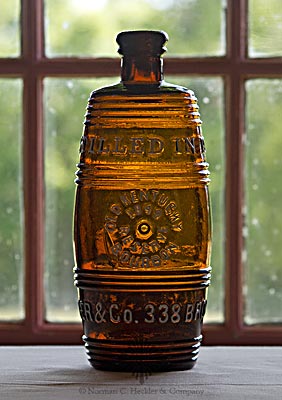 "Distilled In 1848. / Old Kentucky / Bourbon / 1849 / Reserve / A.M. Bininger & Co. 338 Broadway, N.Y." Figural Whiskey Bottle, H #439