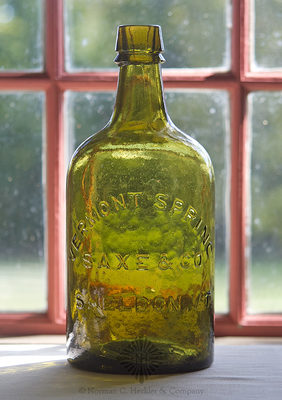 "Vermont Spring / Saxe & Co. / Sheldon, Vt." Mineral Water Bottle, T #V-21A Type 1