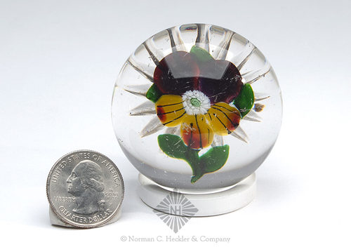 Antique Baccarat Miniature Pansy Paperweight