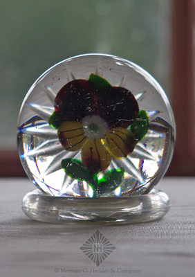 Antique Baccarat Miniature Pansy Paperweight