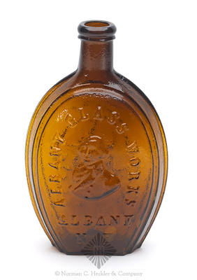 Washington Bust And "Albany Glass Works / Albany / N Y" - Frigate Portrait Flask, GI-28