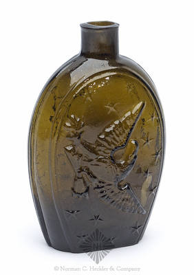 "Lowell / Railroad" And Horse And Cart - Eagle Historical Flask, GV-10