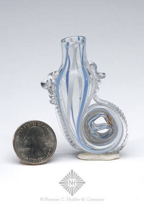 Freeblown Figural Smelling Salts Bottle, Similar in form and construction to B/K #5183