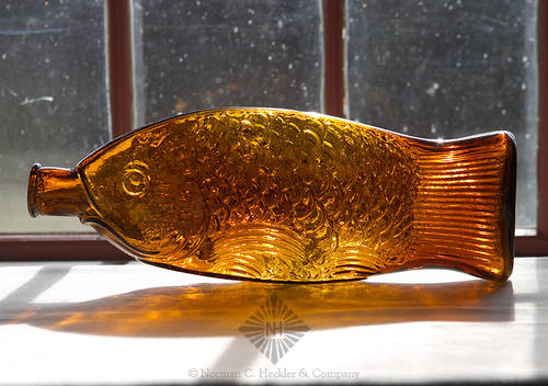 "The / Fish Bitters" - "W.H. Ware / Patented 1866" Figural Bitters Bottle, R/H #F-45