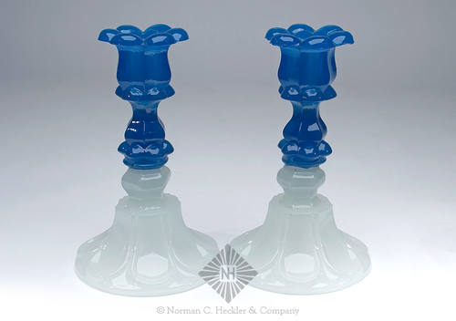 Pair Of Pressed Glass Candlesticks, B/K #4032