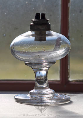 Freeblown Oil Lamp, Similar in form and construction to B/K #2250