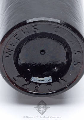 "Weeks Glass Works" Base Embossed Whiskey Bottle, Similar to KW fig. 132