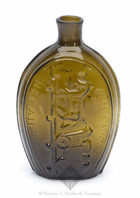 "Success To The Railroad" And Horse And Cart Historical Flask, GV-6