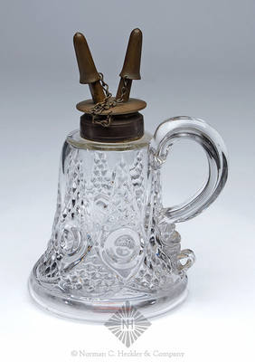 Pressed Glass Hand Lamp, Similar in form and construction to B/K #2143