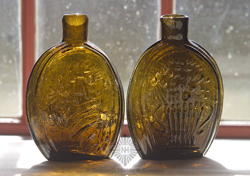 Two Cornucopia - Urn Pictorial Flasks, GIII-12