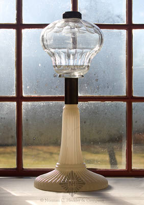 Pressed Glass Oil Lamp, Similar in form to B/K #2262