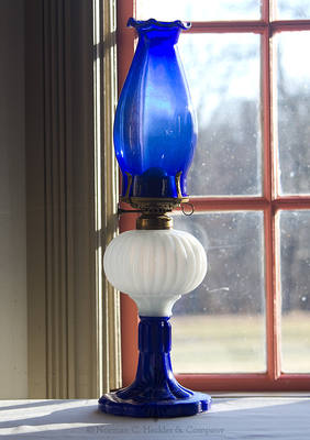 Pressed Glass Oil Lamp, Chimney similar to B/K #2336c