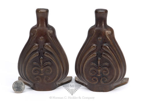 Pair Of Scroll Flask Bookends, Similar in form to GIX-36