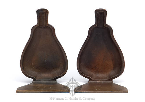 Pair Of Scroll Flask Bookends, Similar in form to GIX-36