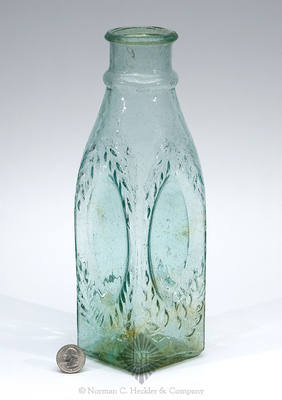 Cathedral Pickle Bottle, Similar in form and construction to Z pg. 457, bottom right