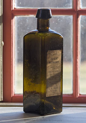 "L.F. Wood's / Diuretic / Remedy" Labeled Medicine Bottle, Similar in form and construction to L/P plate 11, 3rd row, #7