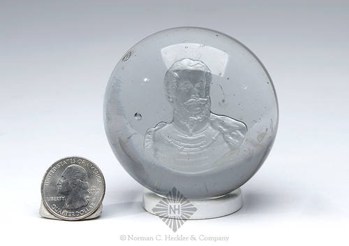 Antique Louis Kossuth Sulphide Paperweight