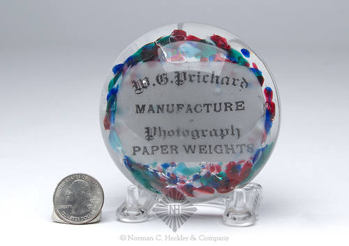 Antique "W.G. Prichard / Manufacture / Of / Photograph / Paperweights" Advertising Paperweight