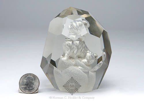 Antique Sulphide Dog Paperweight