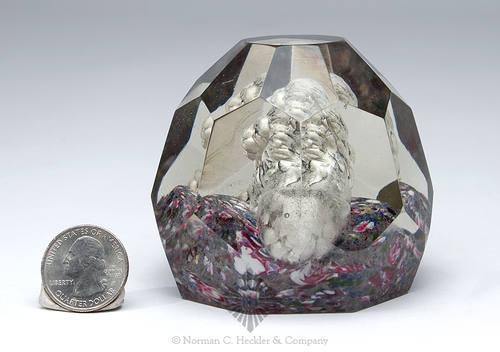 Antique Sulphide Lion Paperweight