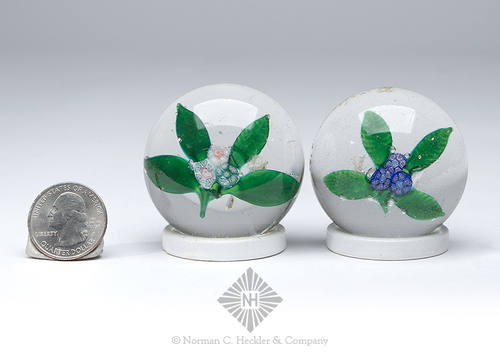 Two Antique Miniature Nosegay Paperweights