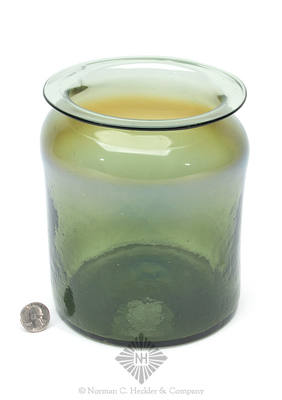 Freeblown Utility Jar, Glass of a similar color is noted in AG on pg. 89, left