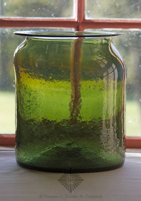 Freeblown Utility Jar, Glass of a similar color is noted in AG on pg. 89, left