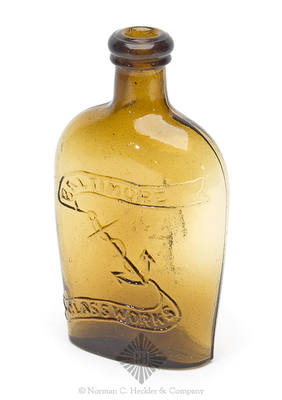 Anchor And "Baltimore / Glassworks" - Sheaf Of Wheat Pictorial Flask, GXIII-49