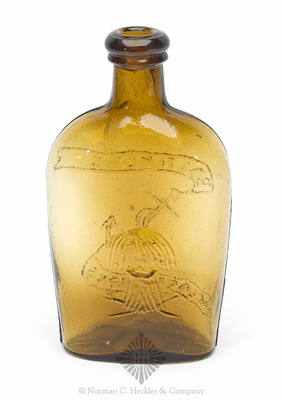 Anchor And "Baltimore / Glassworks" - Sheaf Of Wheat Pictorial Flask, GXIII-49