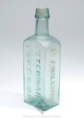 "Dr. J. Williams / Veterinary / Surgeon / No. 131 Chrystie St NY" Veterinary Medicine Bottle, Similar to PME pg. 373