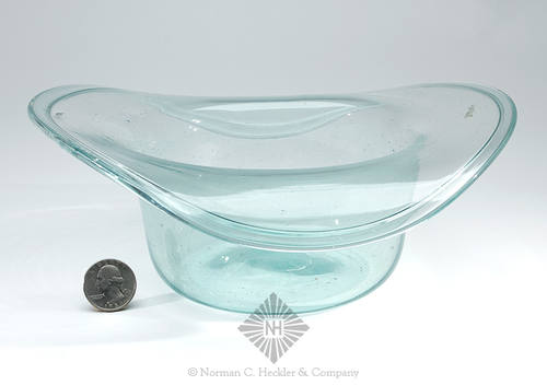 Freeblown Glass Hat Whimsey, Similar in form and construction to GW plate 16, bottom right